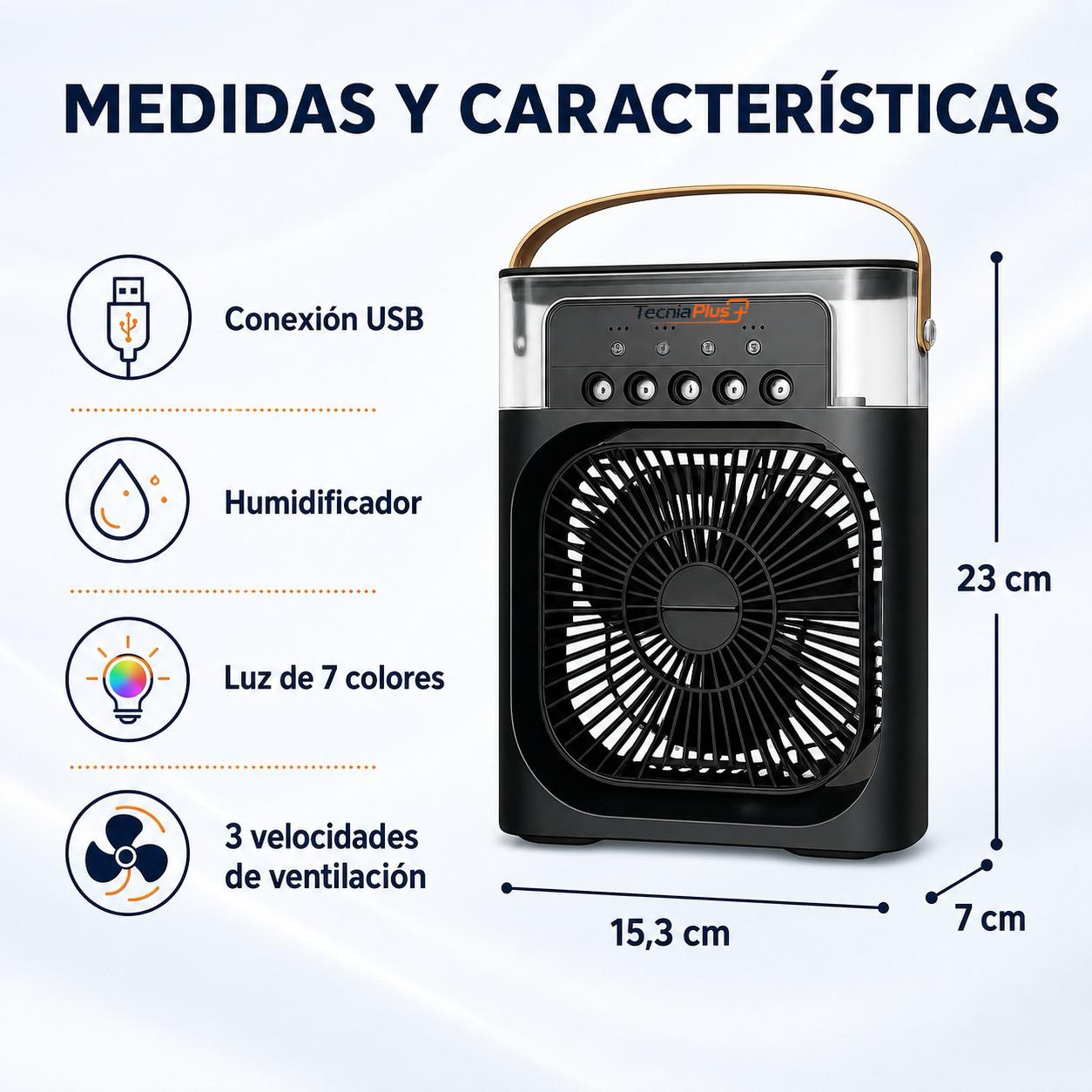 AeroMist 5 — Ventilador humidificador — Negro