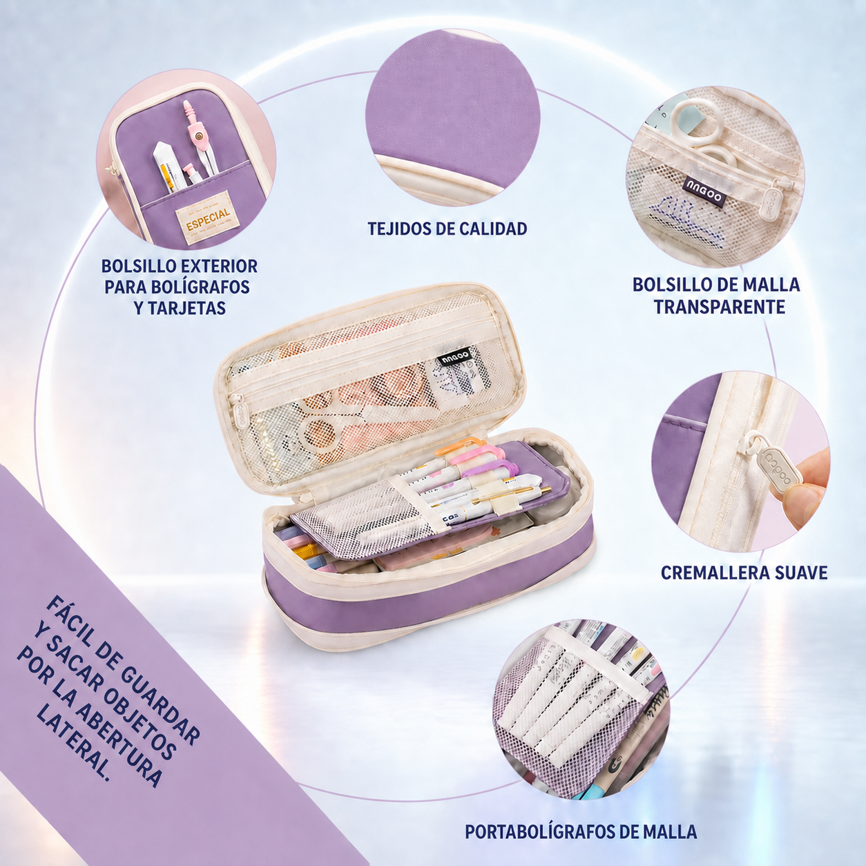 Estuche Escolar Kawaii de Gran Capacidad