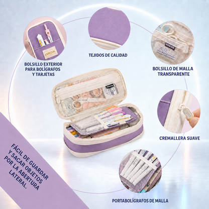 Estuche Escolar Kawaii de Gran Capacidad