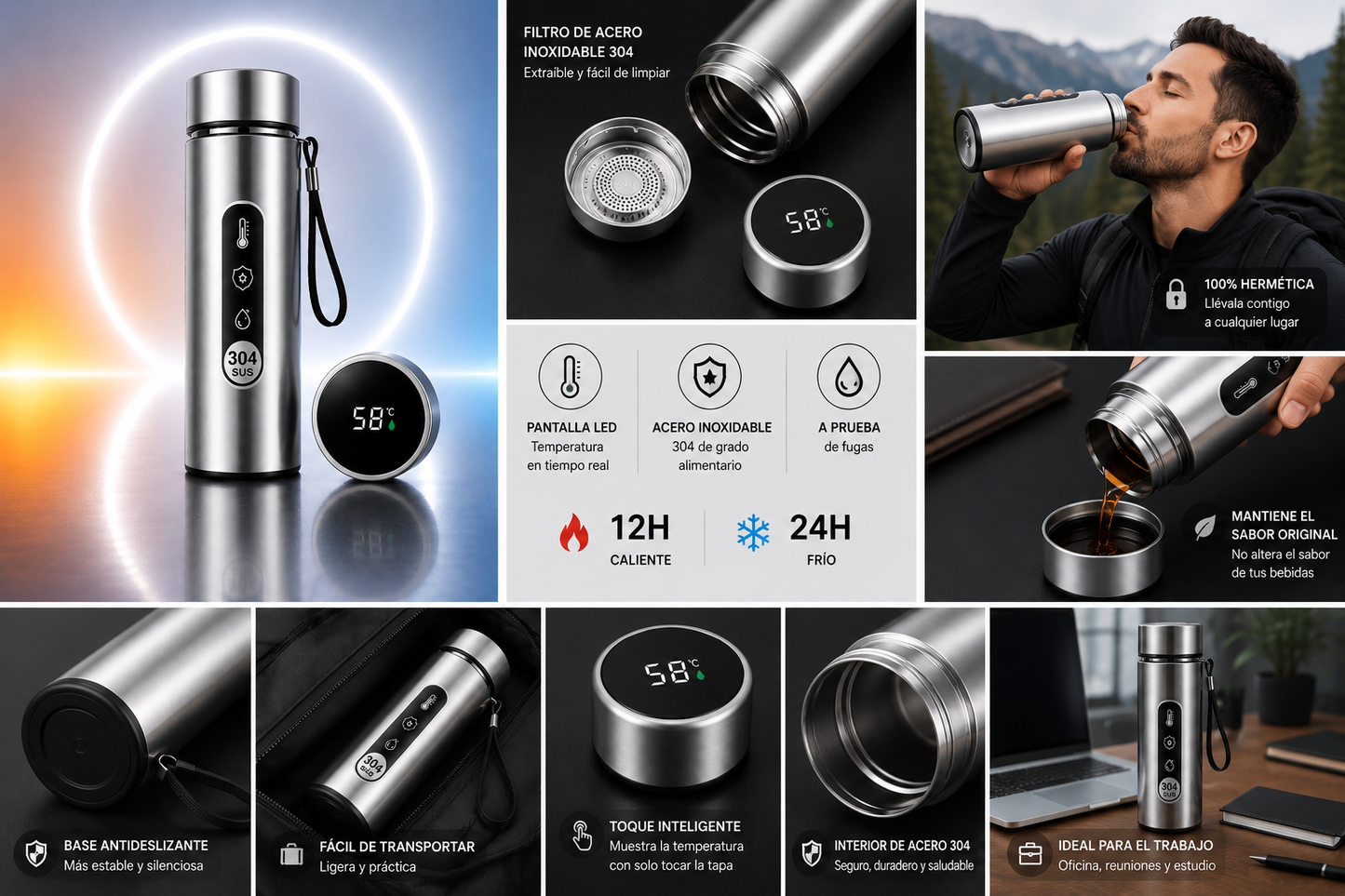 TecniaPlus SmartBottle™ | Pantalla LED Inteligente