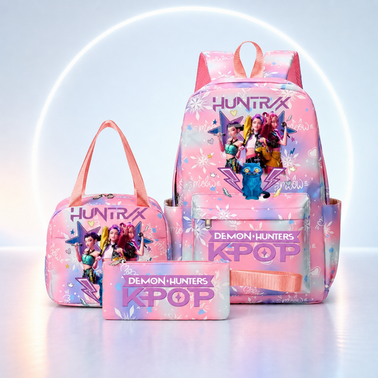 Set Escolar K-POP 3 Piezas – Mochila, Bolso y Estuche
