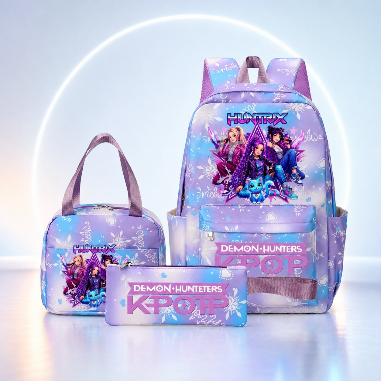 Set Escolar K-POP 3 Piezas – Mochila, Bolso y Estuche