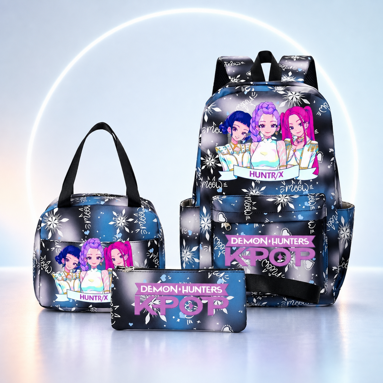 Set Escolar K-POP 3 Piezas – Mochila, Bolso y Estuche