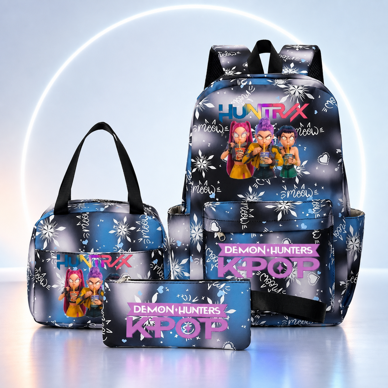 Set Escolar K-POP 3 Piezas – Mochila, Bolso y Estuche