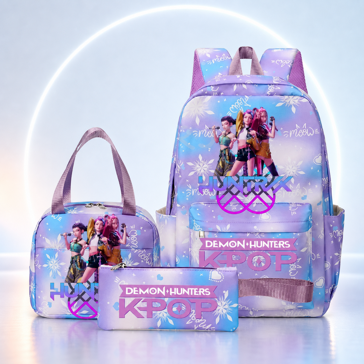 Set Escolar K-POP 3 Piezas – Mochila, Bolso y Estuche