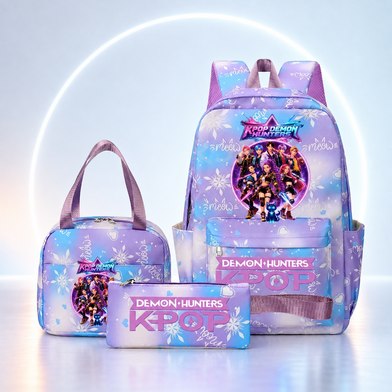 Set Escolar K-POP 3 Piezas – Mochila, Bolso y Estuche