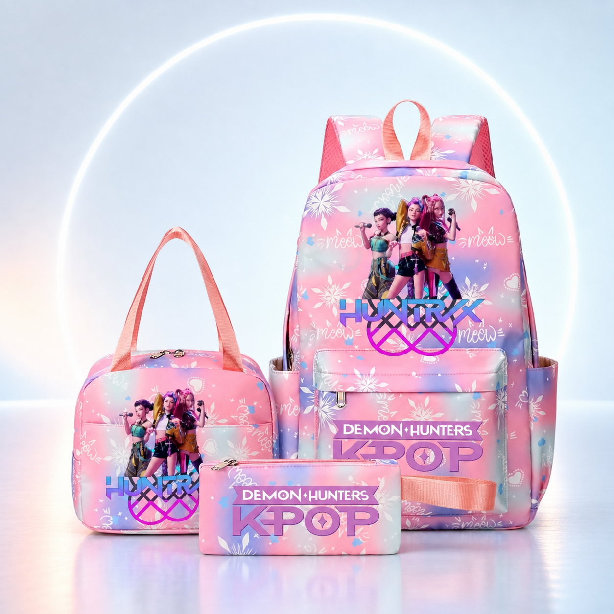 Set Escolar K-POP 3 Piezas – Mochila, Bolso y Estuche
