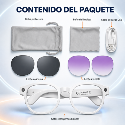 Vision One — Gafas inteligentes con cámara/ Blancas