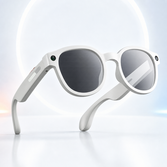 Gafas inteligentes Vision One blancas con cámara y lentes grises