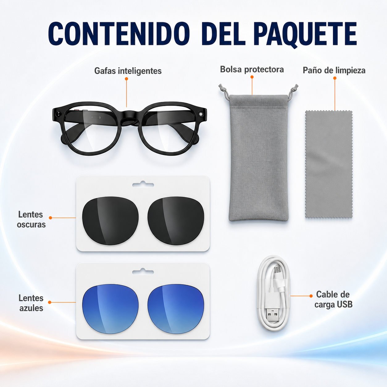 Vision One — Gafas inteligentes con cámara/ negras